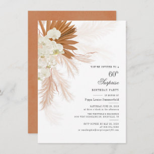 Invitation Pampas Grass Burnt Orange 60e fête d'anniversaire