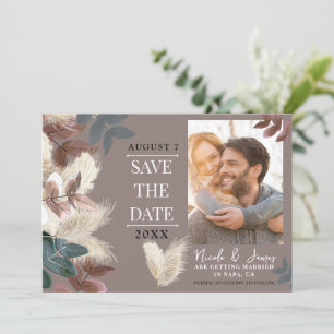 Invitation Pampas Grass Feuilles Terme Bohême Enregistrer la