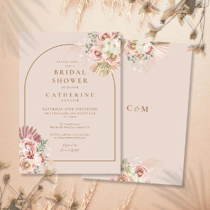 Invitation Pampas Grass Floral Arch nuptiale Douche Invitatio
