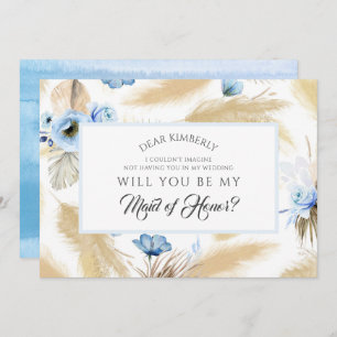 Invitation Pampas Grass Maid of Honor / Bridesmaid Propositio