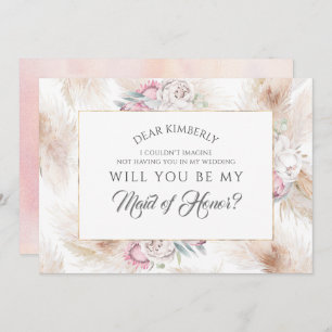 Invitation Pampas Grass Maid of Honor / Bridesmaid Propositio