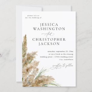 Invitation Pampas Grass & Mariage de verdure