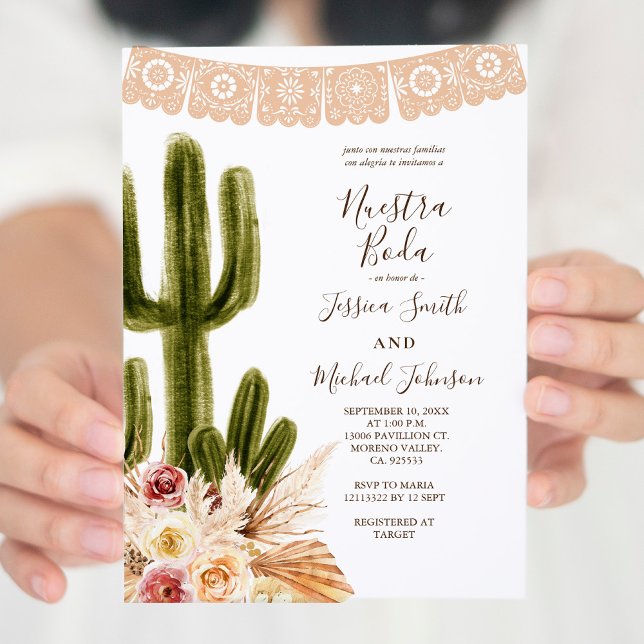 Invitation Pampas Grass Muet Nuestra Boda (Créateur téléchargé)