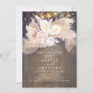 Invitation Pampas Grass rose Floral Rustique