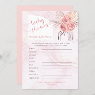 Invitation Pampas Grass  Rubrique de mots du Baby shower de f