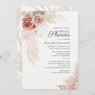 Invitation Pampas Grass séché Floral Terracotta Fête des mari