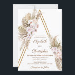 Invitation Pampas Grass séché Palm Dusty Rose Mariage orchidé<br><div class="desc">Pampas Grass séché Palm Dusty Rose Orchid Wedding Invitations, design unique présenté moderne boho séché pampas herbe mélangé palmier séché feuilles et mélangé fleurs tropicales et rose rousse orchidée et poussiéreux rose et tissé dans rustique faux or arche combinée script de calligraphie moderne police - vision extraordinaire pour votre évènement...</div>