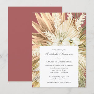 Invitation Pampas Grass Terracotta Boho Fête des mariées