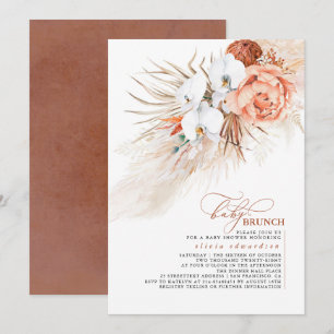 Invitation Pampas Grass Terracotta Brunch Baby shower
