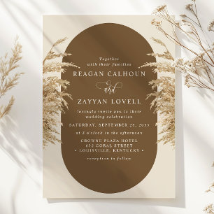Invitation Pampas Grass Terre Bohème Exotique Mariage Invita