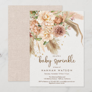 Invitation Pampas herbe boho bébé saupoudrer le désert bohème