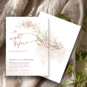 Invitation Pampas Herbe Boho Floral La Nuit Avant