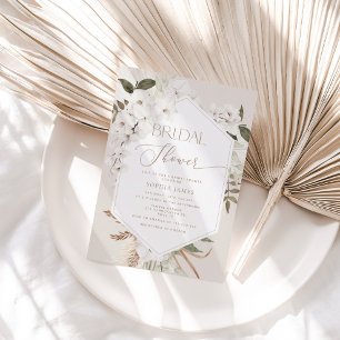 Invitation Pampas herbe boho nuptiale