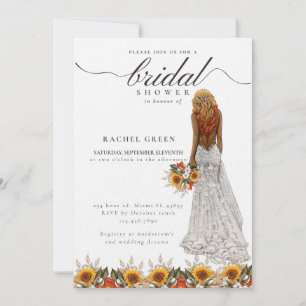 Invitation Pampas Mariage herbe Gown Boho Fête des mariées