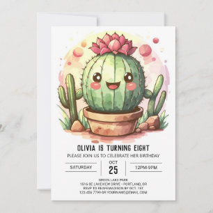 Invitation Pampas moderne Grass Bohème Cactus Fille Anniversa