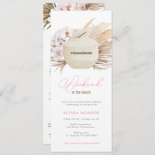 Invitation Pampas Neutral Grass Beach Week-end Bachelorette