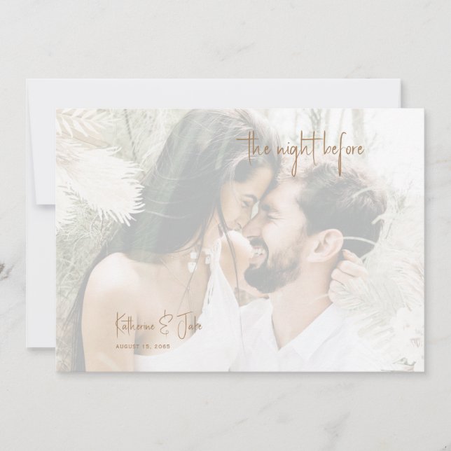 Invitation Pampas Photo Couple Muet La Nuit Avant (Devant)