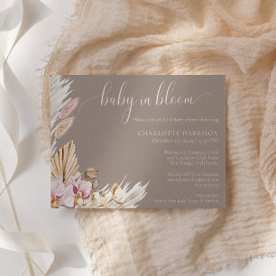Invitation Pampas rose Floral   BABY SHOWER