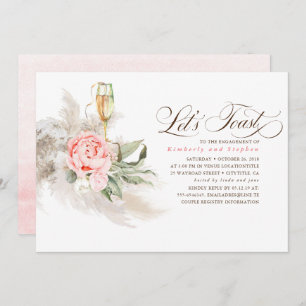 Invitation Pampas rose Floral Grass Green Party