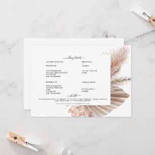 Invitation Pampas Swash Détail Blanc