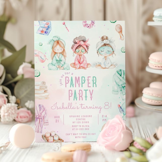 Invitation Pamper party filles Salon fête d'anniversaire (Créateur téléchargé)