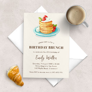 Invitation Pancake Anniversaire Brunch Party
