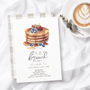 Invitation Pancake Aquarelle Sexe Neutre Bébé Brunch