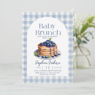 Invitation Pancake Blueberry En vichy Baby Brunch Baby shower