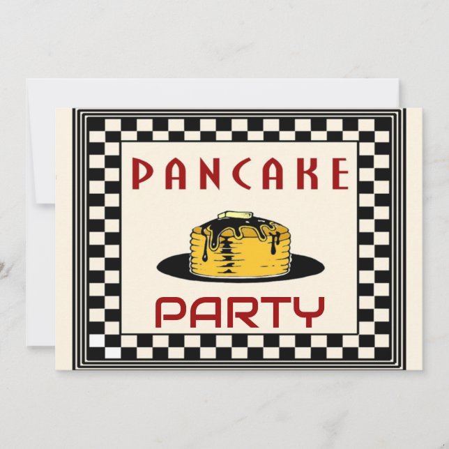 Invitation Pancake Breakfast Invitations, Style Vintage (Devant)