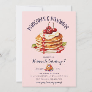 Invitation Pancake Pajama Party Anniversaire de la fille