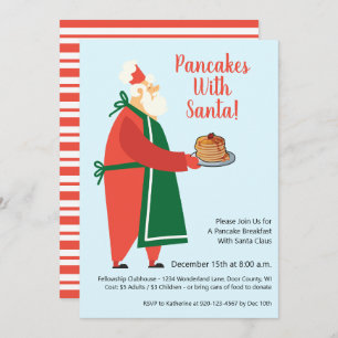Invitation Pancakes avec Père Noël Holiday Brunch