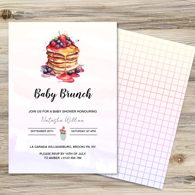Invitation Pancakes Brunch Sexe Baby shower neutre (Créateur téléchargé)