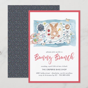 Invitation Pancakes Bunny Brunch Bunny de Pâques