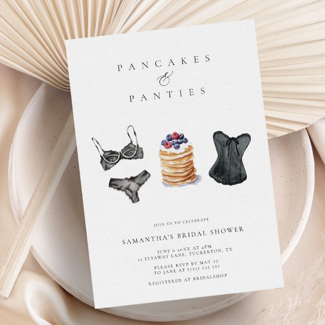 Invitation Pancakes & culottes Lingerie moderne Fête des mari (Créateur téléchargé)