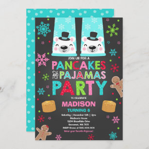 Invitation Pancakes De Noël Et Ours De Pajamas