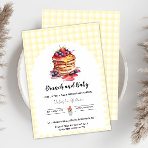Invitation Pancakes En vichy Baby shower de Brunch Plaid