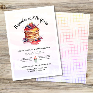 Invitation Pancakes et Pacificateurs Baby shower Brunch