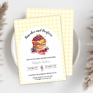 Invitation Pancakes et Pacificateurs En vichy Baby shower pla