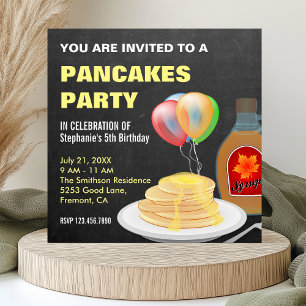 Invitation Pancakes Et Pajamas Fête D'Anniversaire