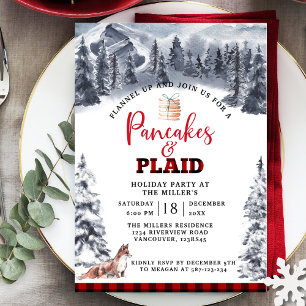 Invitation Pancakes et Plaid Holiday Party, Russe