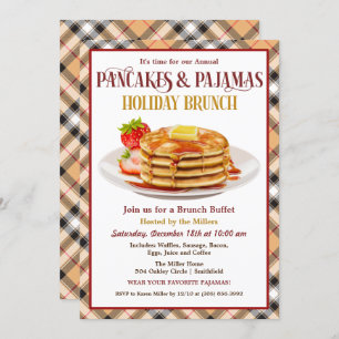 Invitation Pancakes et pyjamas Brunch de vacances