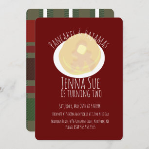 Invitation Pancakes et pyjamas Draps Filles Plaid