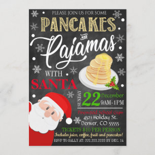 Invitation Pancakes et pyjamas Noël
