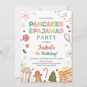 Invitation Pancakes et pyjamas Noël Anniversaire