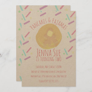 Invitation Pancakes et pyjamas Sleepover Sprinkts Kraft