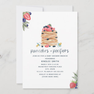 Invitation Pancakes & Pacificateurs Baby shower de garçon à B