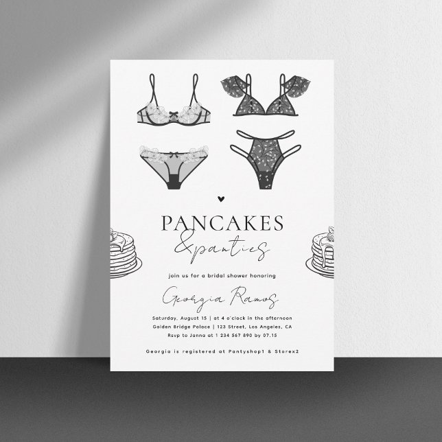 Invitation Pancakes & Panties Black Lingerie Fête des mariées (Créateur téléchargé)