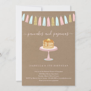Invitation Pancakes & Pyjamas fête d'anniversaire