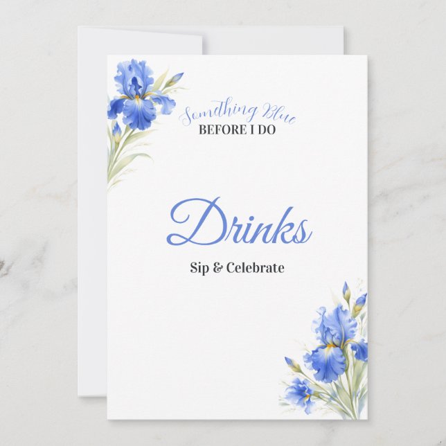 Invitation Pancarte de boissons pour la douche de mariée Iris (Devant)