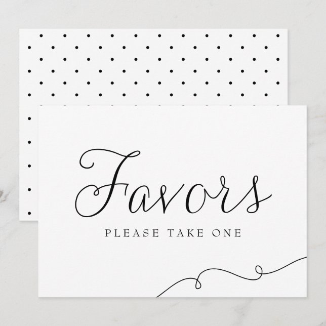 Invitation Pancarte de cadeaux de mariage à l'écriture délica (Devant / Derrière)